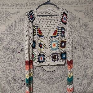 BiBi Cream Crochet Cardigan